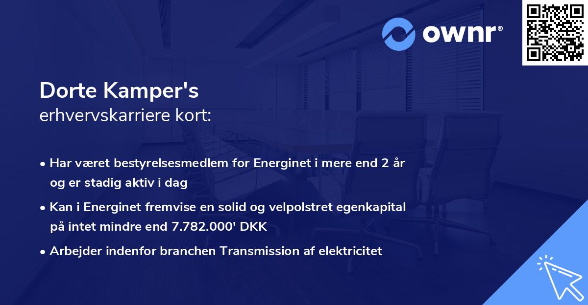 Dorte Kamper's erhvervskarriere kort