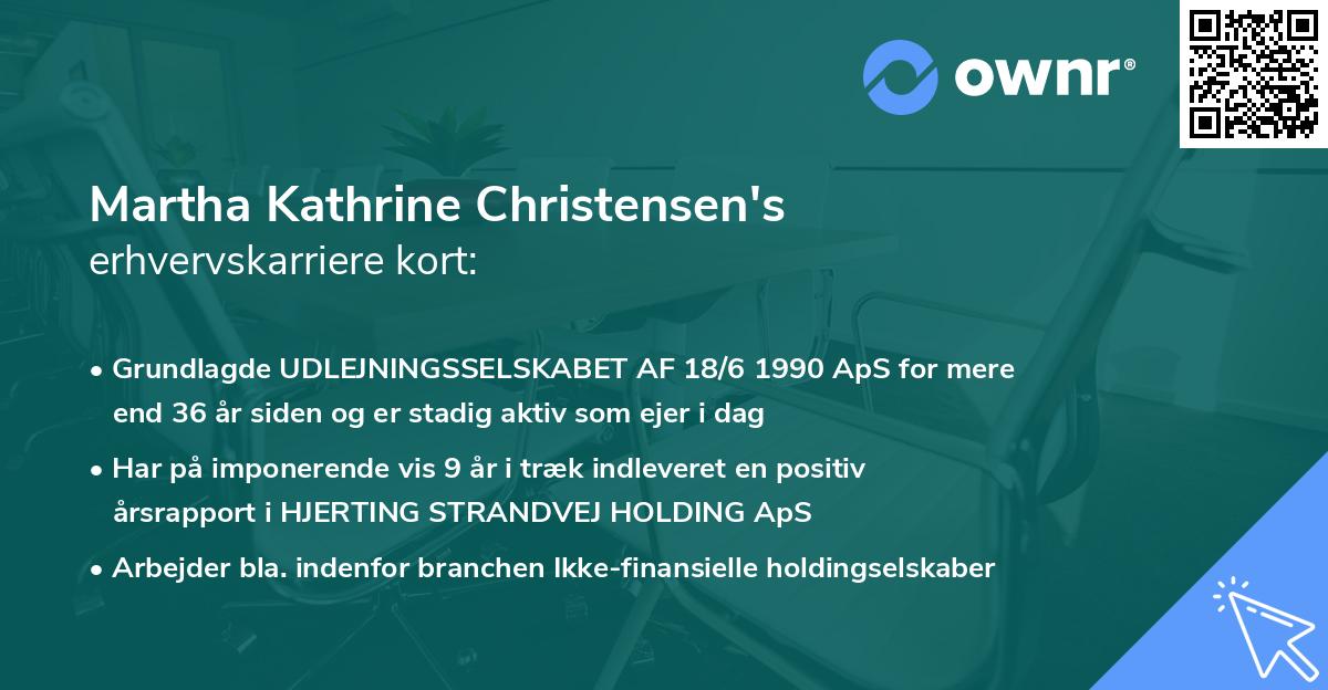 Martha Kathrine Christensen's erhvervskarriere kort
