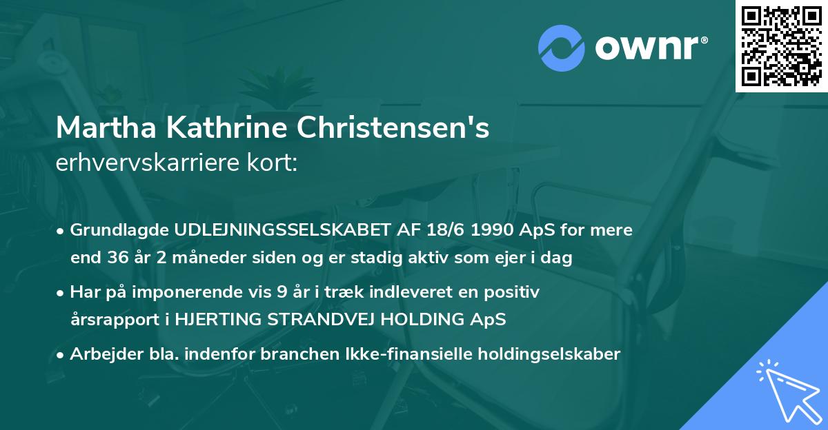 Martha Kathrine Christensen's erhvervskarriere kort