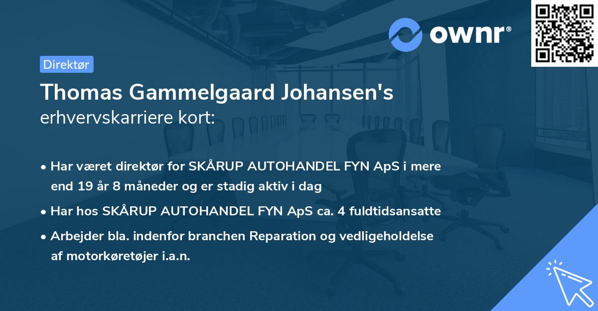 Thomas Gammelgaard Johansen's erhvervskarriere kort