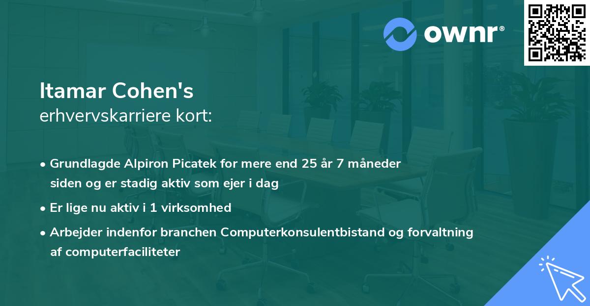 Itamar Cohen's erhvervskarriere kort