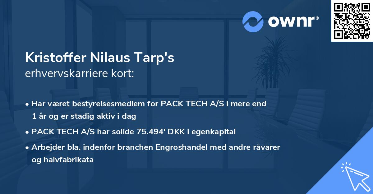 Kristoffer Nilaus Tarp's erhvervskarriere kort