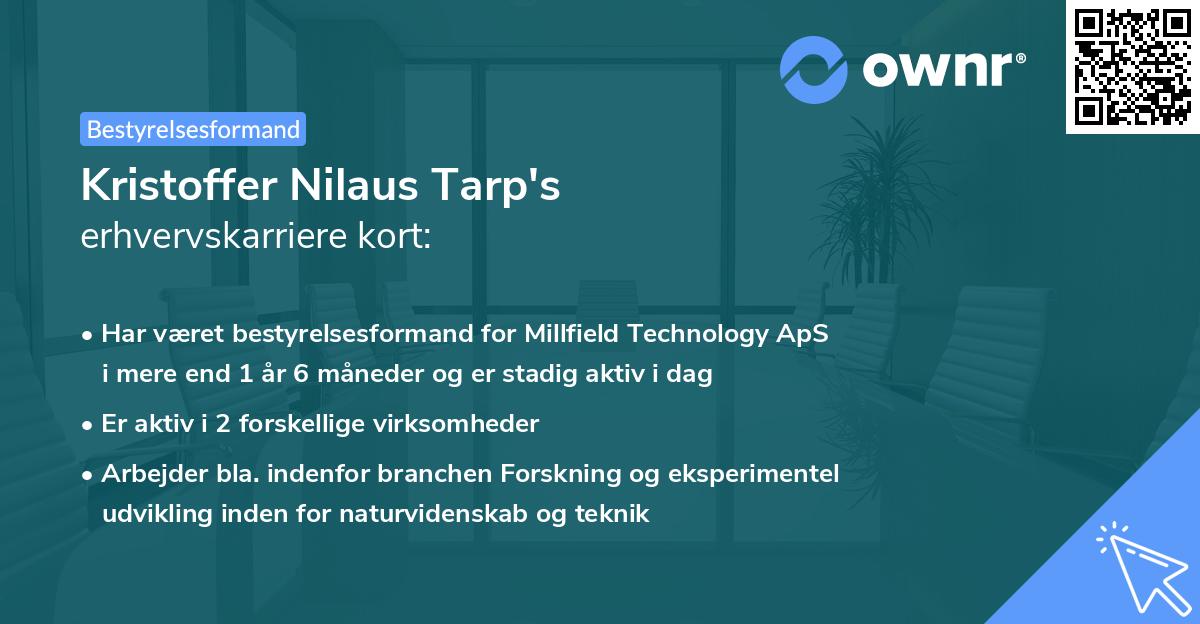 Kristoffer Nilaus Tarp's erhvervskarriere kort