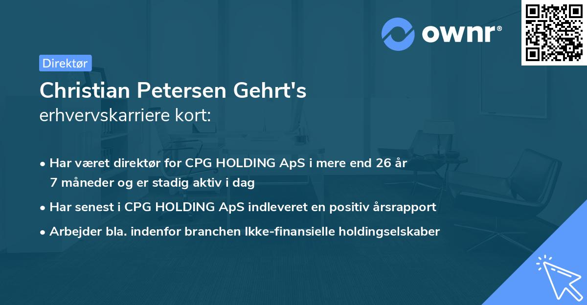Christian Petersen Gehrt's erhvervskarriere kort