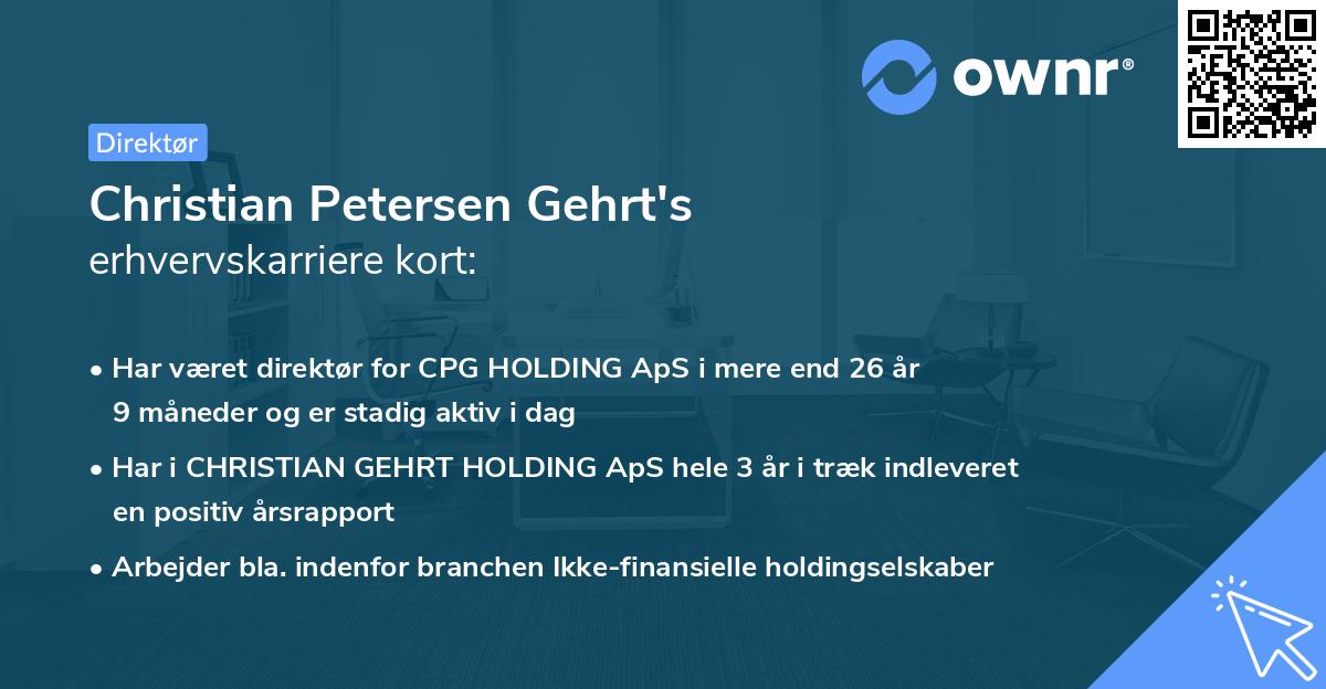 Christian Petersen Gehrt's erhvervskarriere kort