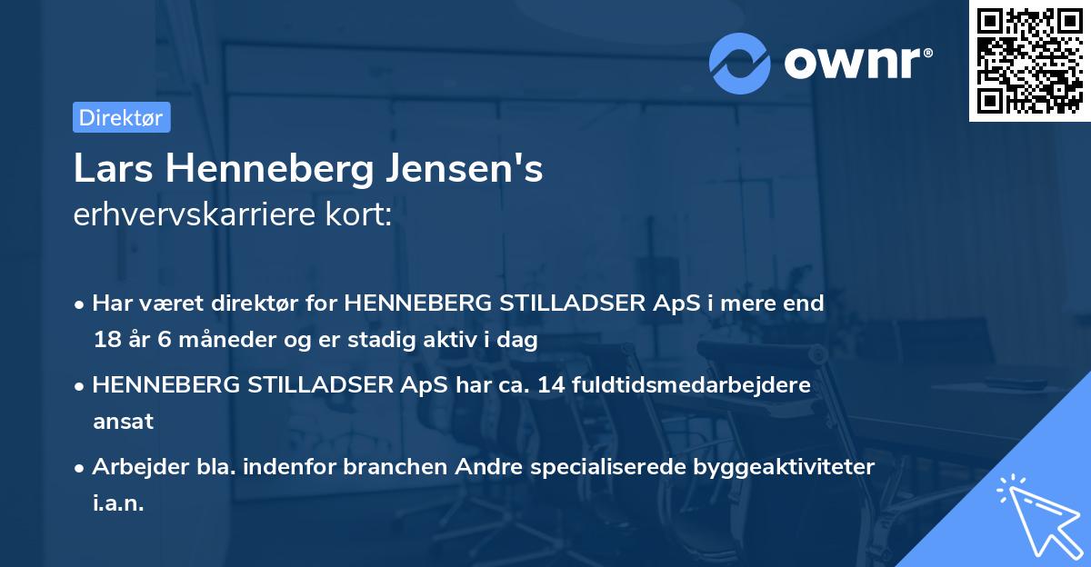 Lars Henneberg Jensen's erhvervskarriere kort