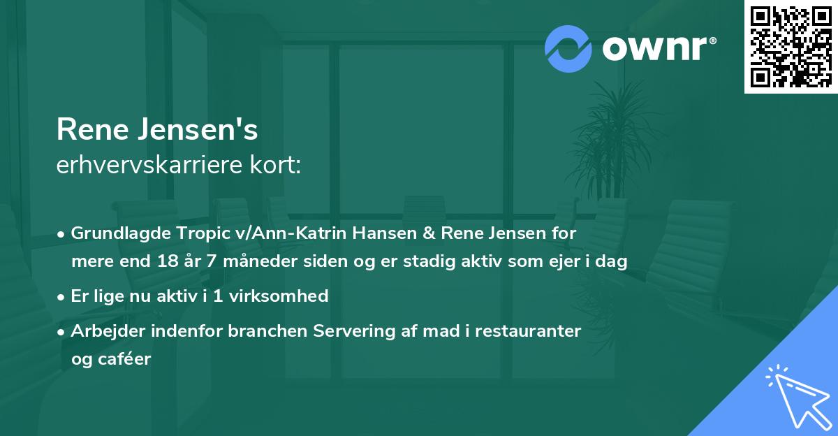 Rene Jensen's erhvervskarriere kort