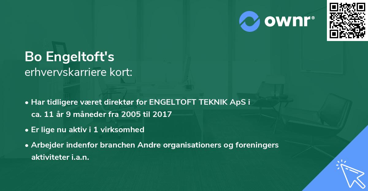 Bo Engeltoft's erhvervskarriere kort