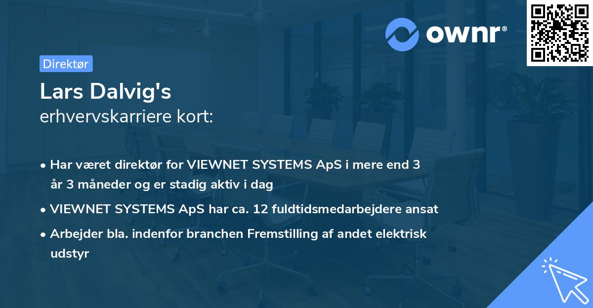 Lars Dalvig's erhvervskarriere kort