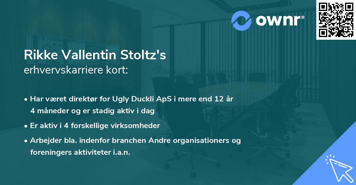 Rikke Vallentin Stoltz's erhvervskarriere kort
