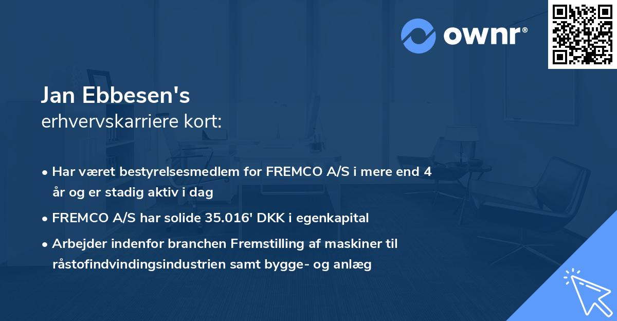 Jan Ebbesen's erhvervskarriere kort