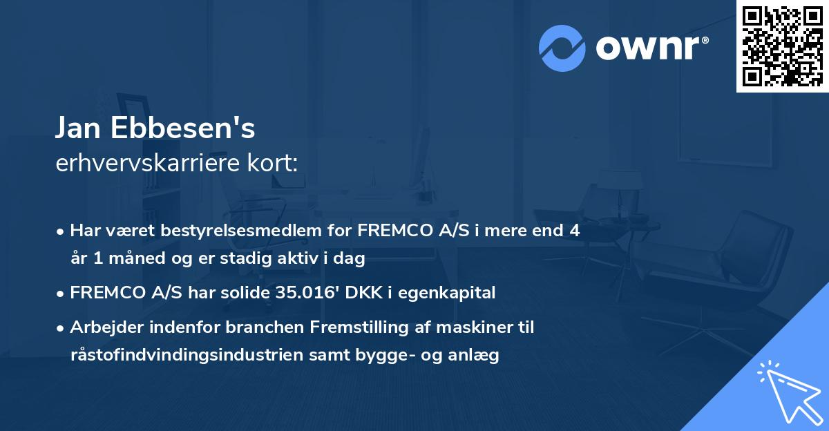 Jan Ebbesen's erhvervskarriere kort