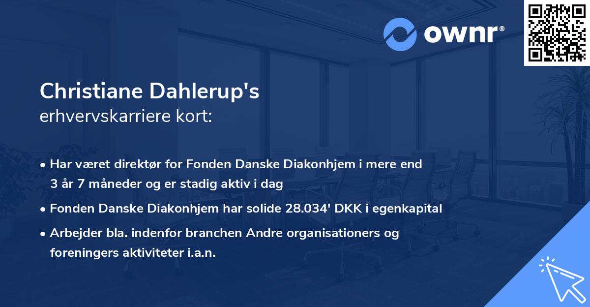 Christiane Dahlerup's erhvervskarriere kort