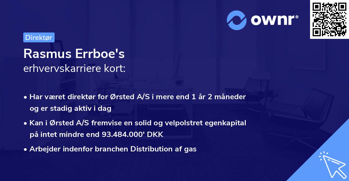 Rasmus Errboe's erhvervskarriere kort
