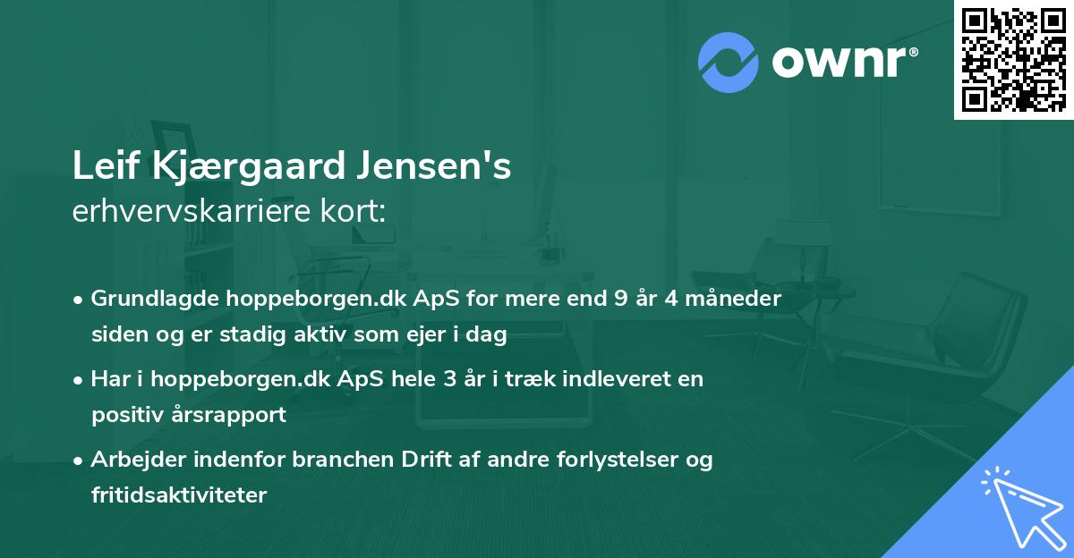 Leif Kjærgaard Jensen's erhvervskarriere kort