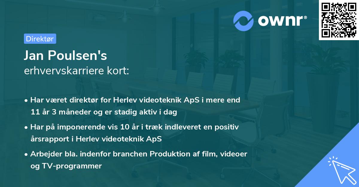 Jan Poulsen's erhvervskarriere kort