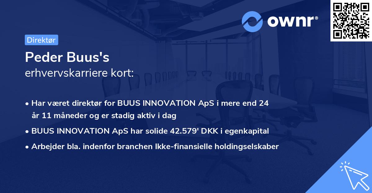 Peder Buus's erhvervskarriere kort