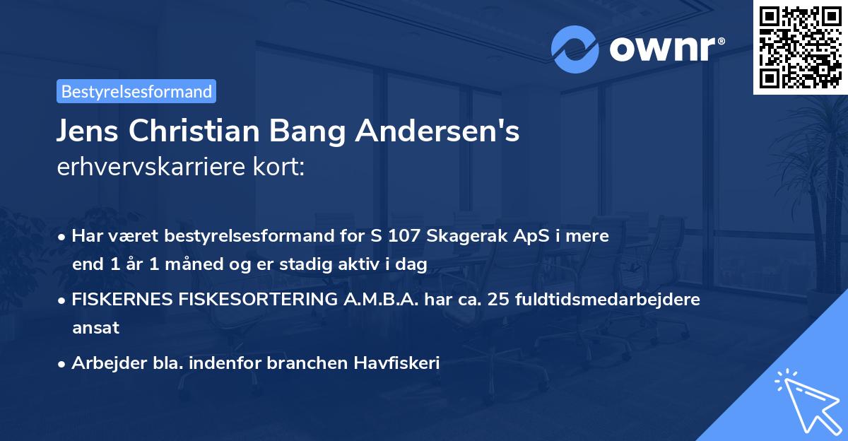 Jens Christian Bang Andersen's erhvervskarriere kort