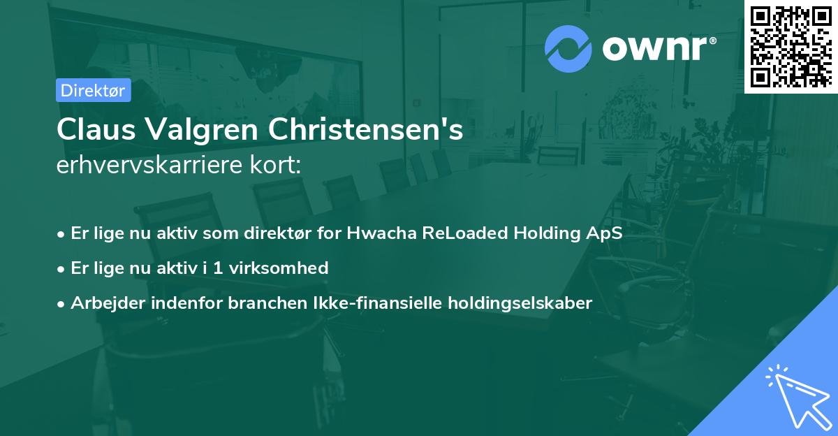 Claus Valgren Christensen's erhvervskarriere kort