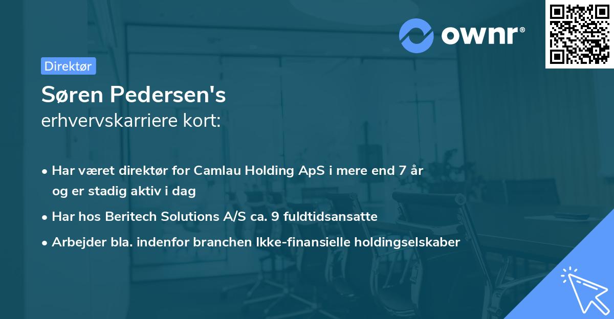 Søren Pedersen's erhvervskarriere kort