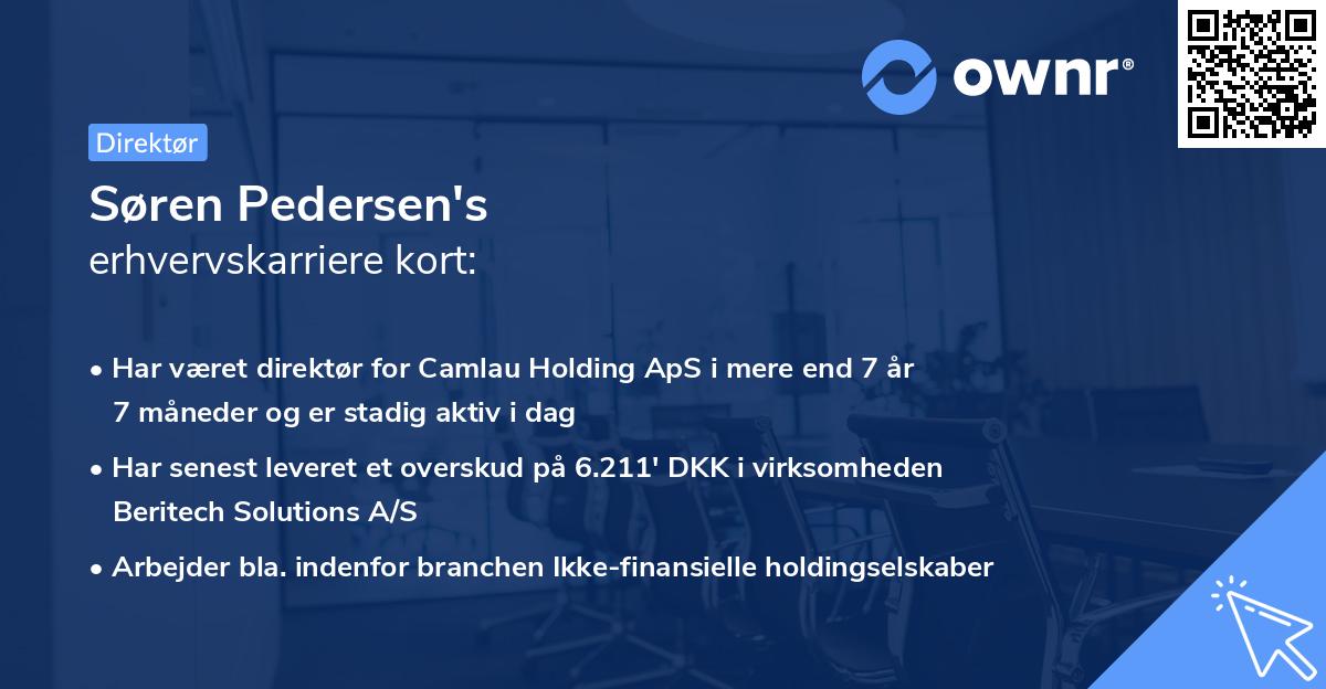 Søren Pedersen's erhvervskarriere kort