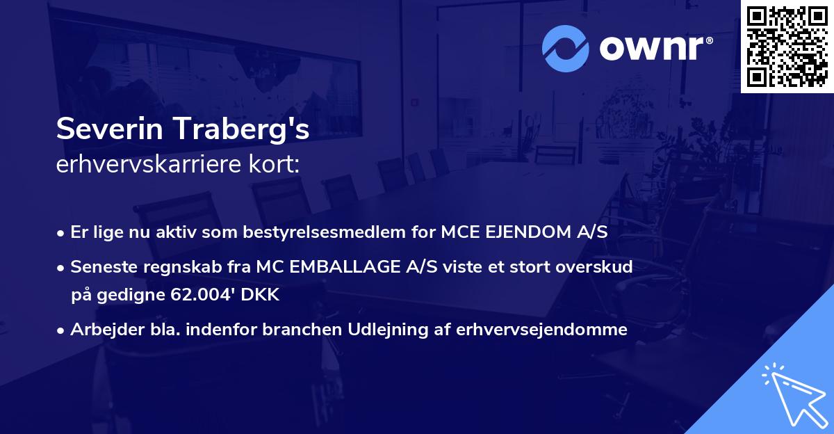 Severin Traberg's erhvervskarriere kort