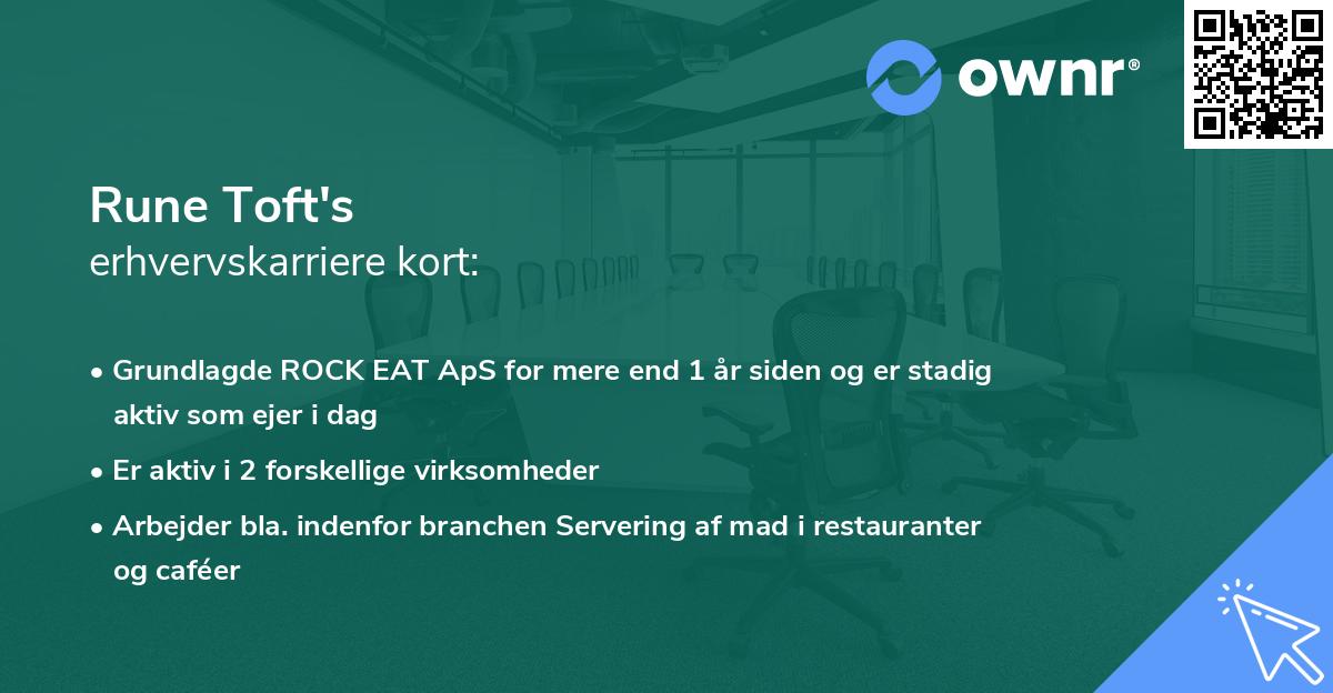 Rune Toft's erhvervskarriere kort
