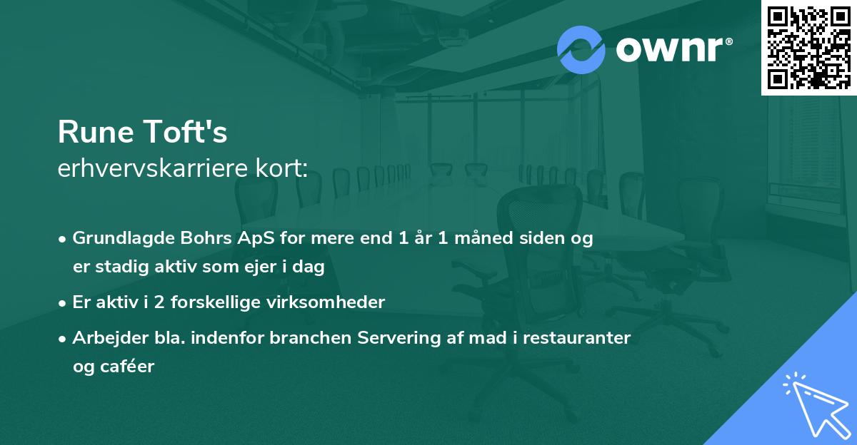 Rune Toft's erhvervskarriere kort