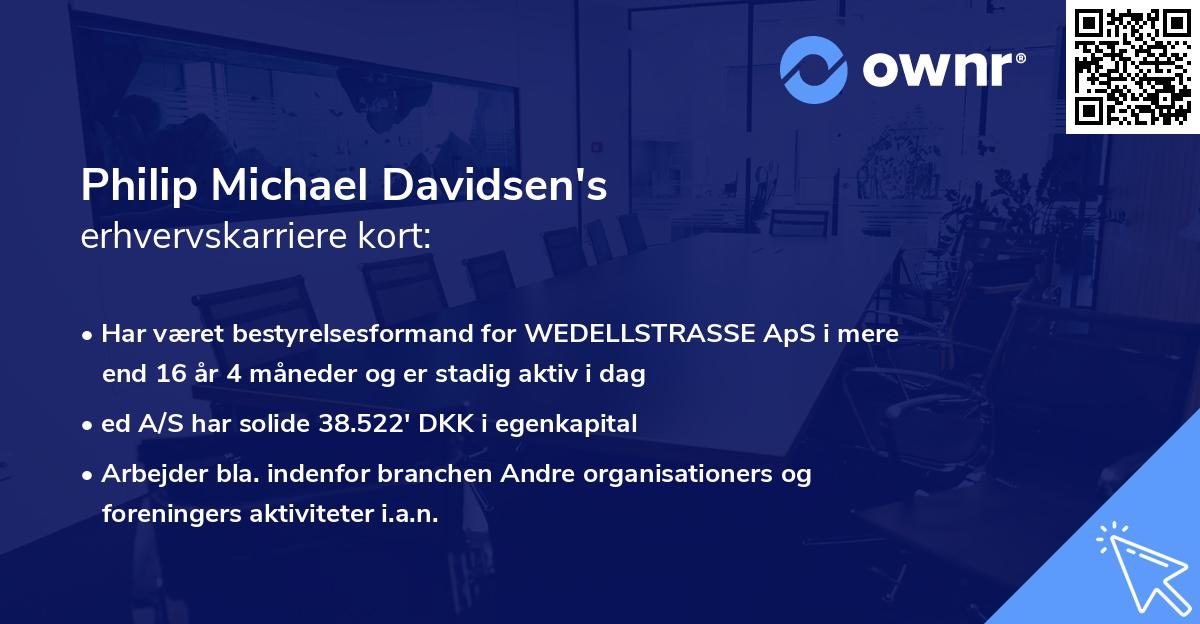Philip Michael Davidsen's erhvervskarriere kort