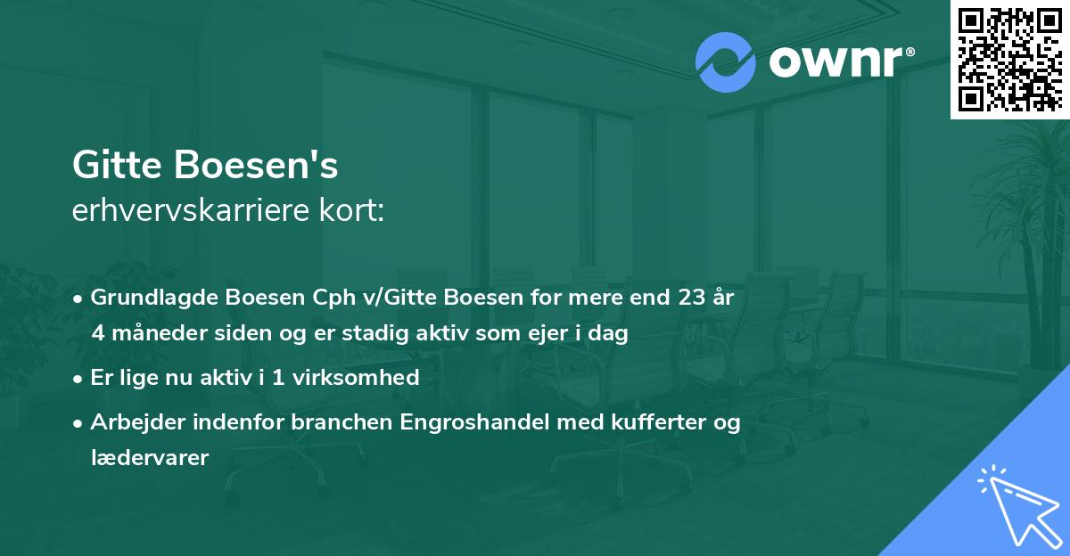 Gitte Boesen's erhvervskarriere kort
