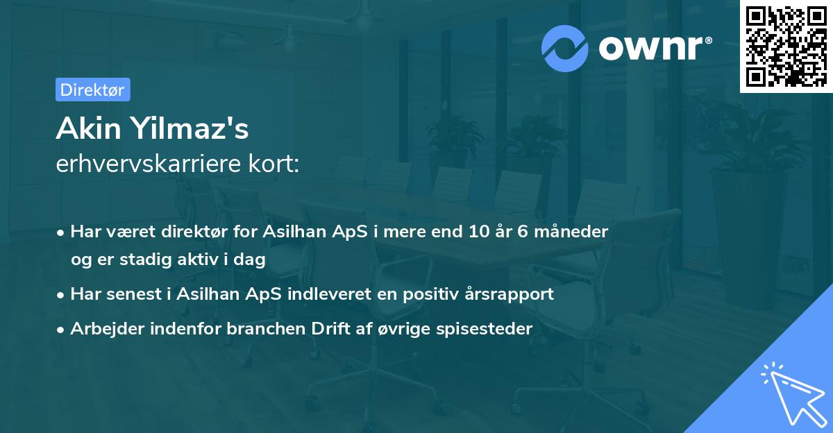 Akin Yilmaz's erhvervskarriere kort