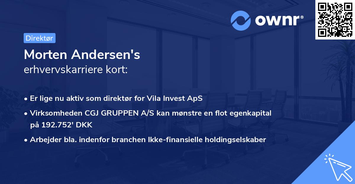 Morten Andersen's erhvervskarriere kort