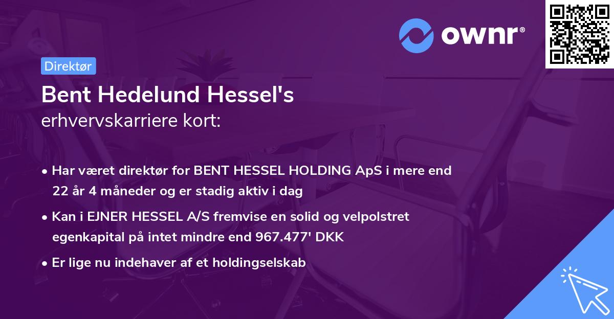 Bent Hedelund Hessel's erhvervskarriere kort