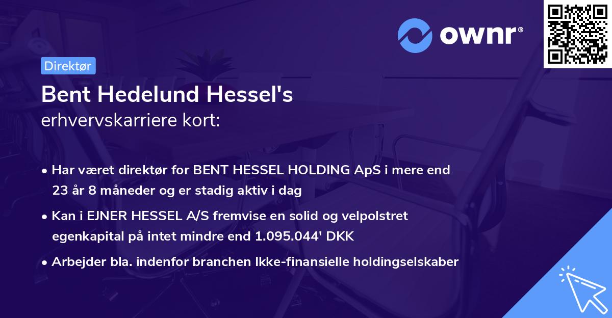Bent Hedelund Hessel's erhvervskarriere kort