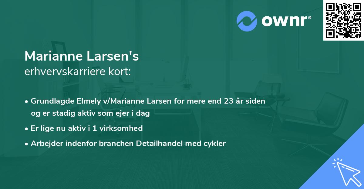 Marianne Larsen's erhvervskarriere kort