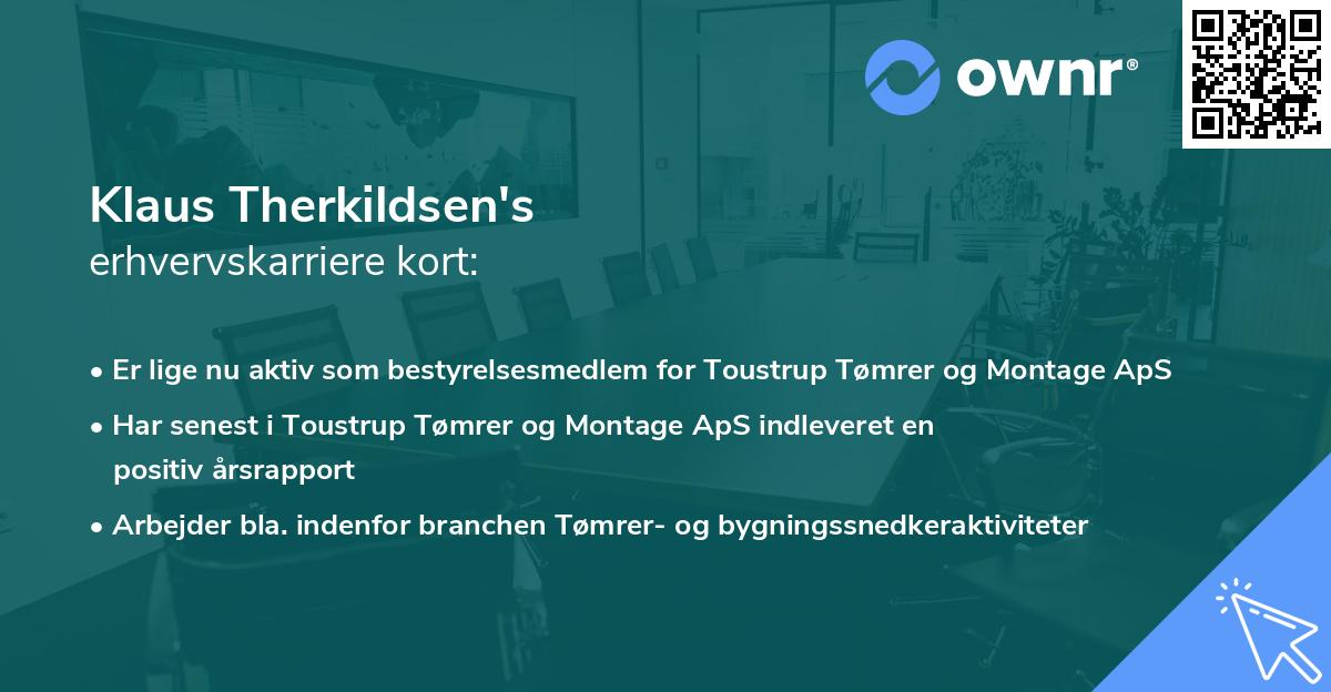 Klaus Therkildsen's erhvervskarriere kort