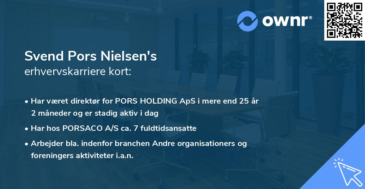 Svend Pors Nielsen's erhvervskarriere kort