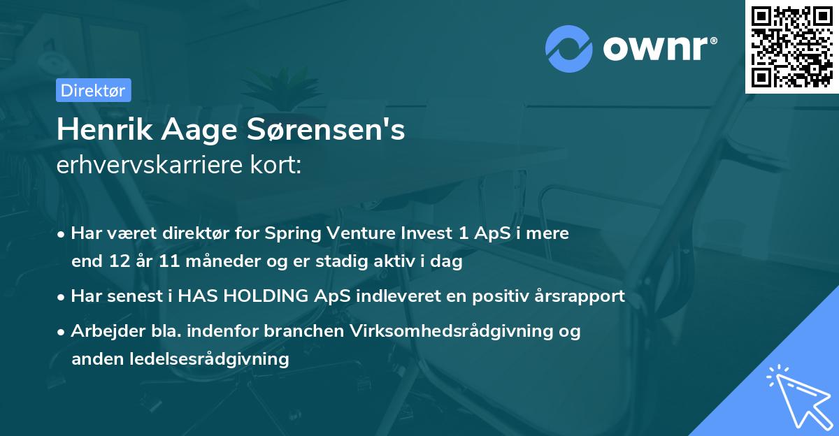 Henrik Aage Sørensen's erhvervskarriere kort