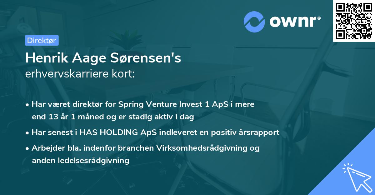 Henrik Aage Sørensen's erhvervskarriere kort