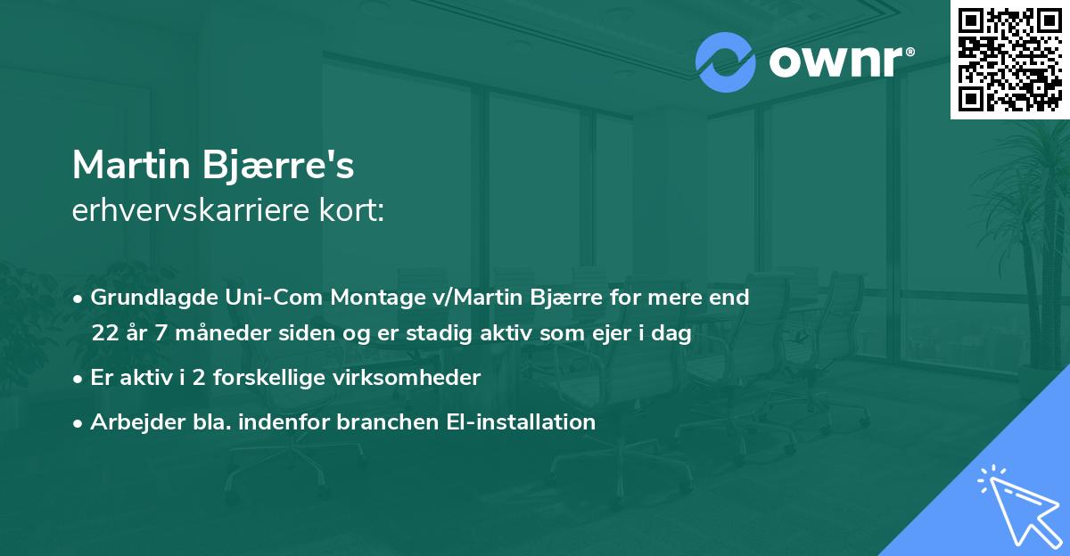 Martin Bjærre's erhvervskarriere kort