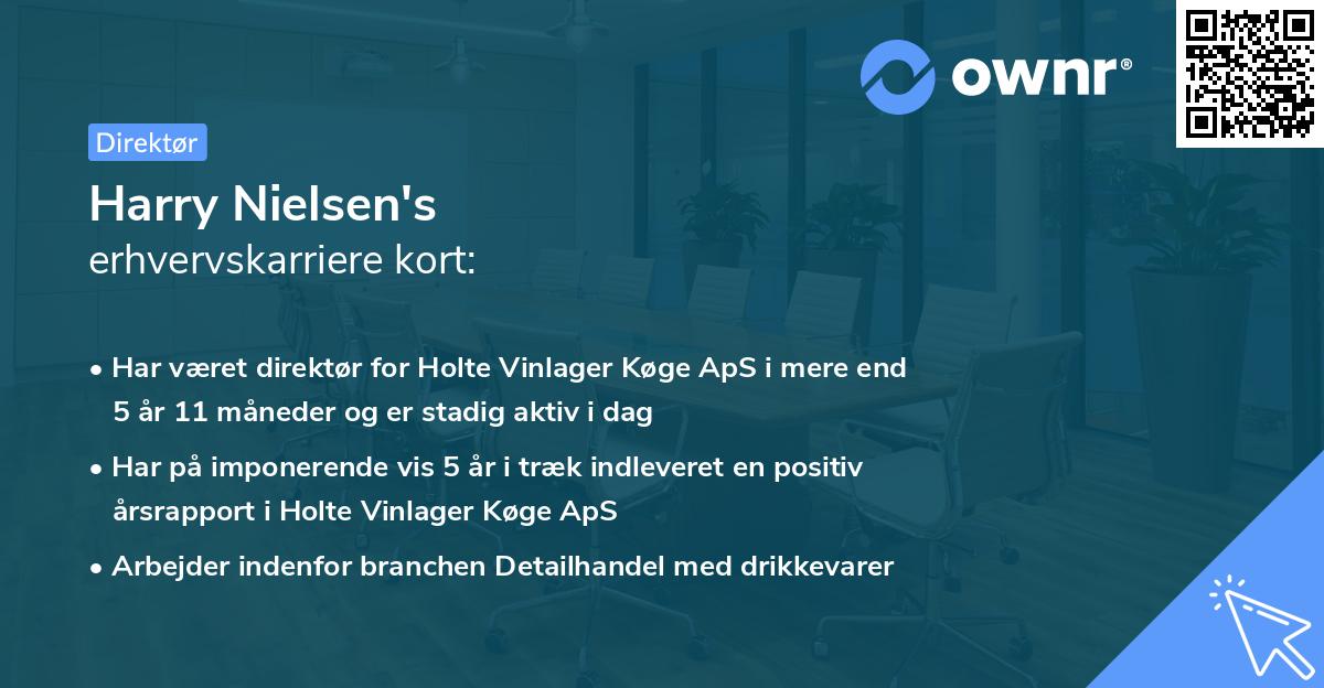 Harry Nielsen's erhvervskarriere kort