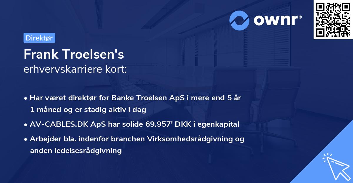 Frank Troelsen's erhvervskarriere kort
