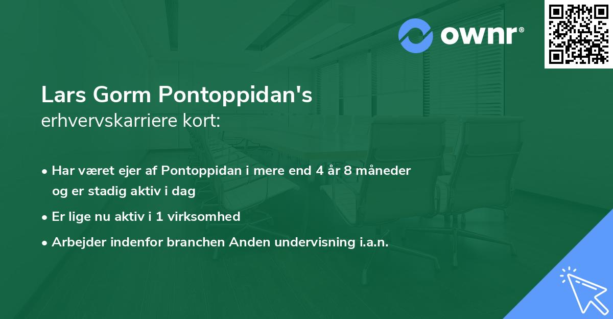 Lars Gorm Pontoppidan's erhvervskarriere kort