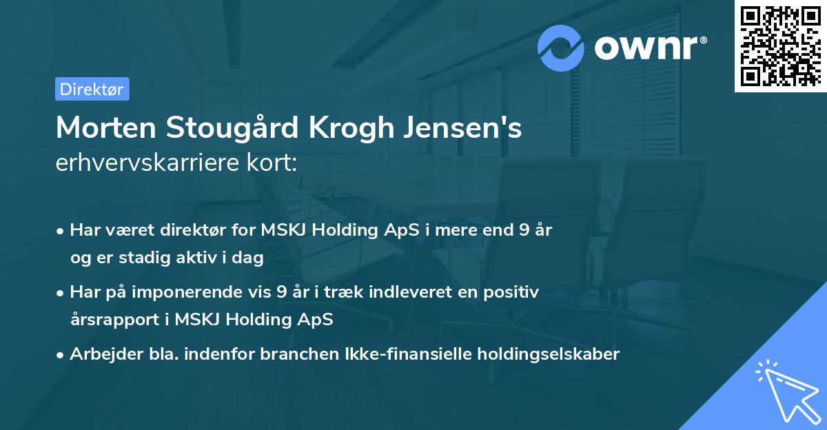 Morten Stougård Krogh Jensen's erhvervskarriere kort