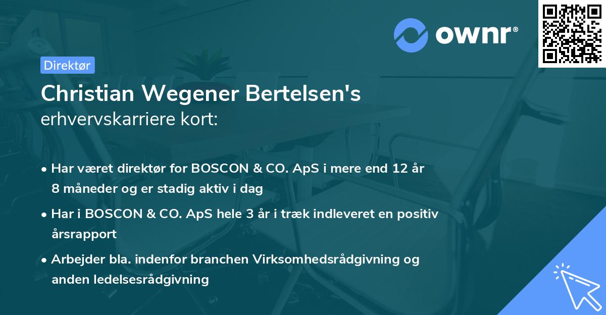 Christian Wegener Bertelsen's erhvervskarriere kort