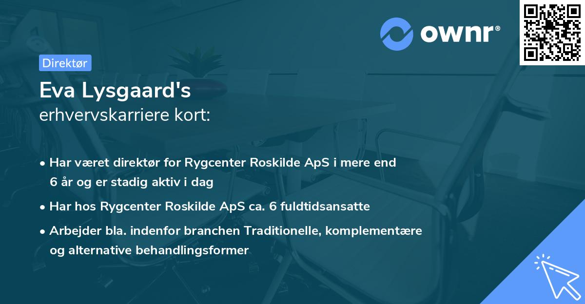 Eva Lysgaard's erhvervskarriere kort