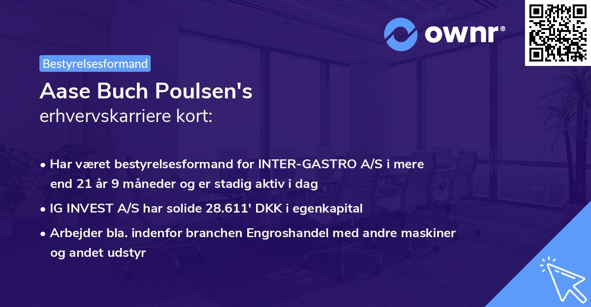 Aase Buch Poulsen's erhvervskarriere kort