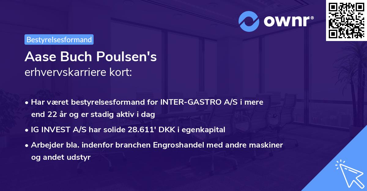 Aase Buch Poulsen's erhvervskarriere kort