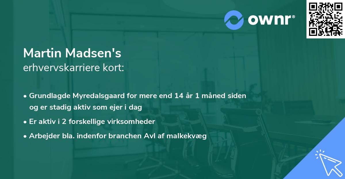 Martin Madsen's erhvervskarriere kort