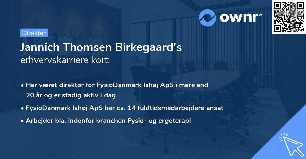 Jannich Thomsen Birkegaard's erhvervskarriere kort